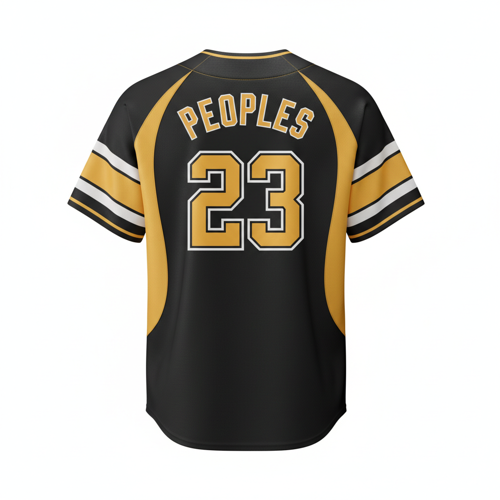 Custom Embroidered Jersey - Back - PEOPLES